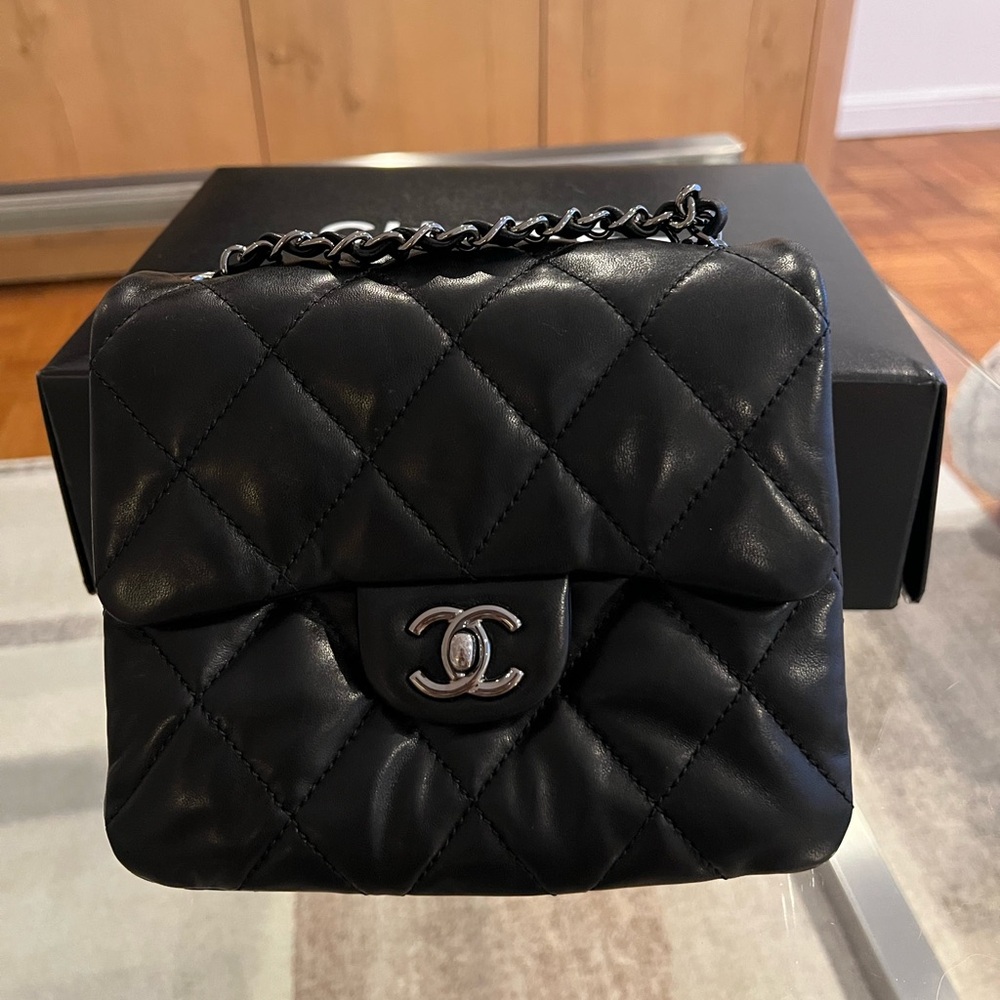 Chanel 3 Flap Bag Quilted Lambskin Mini - Black